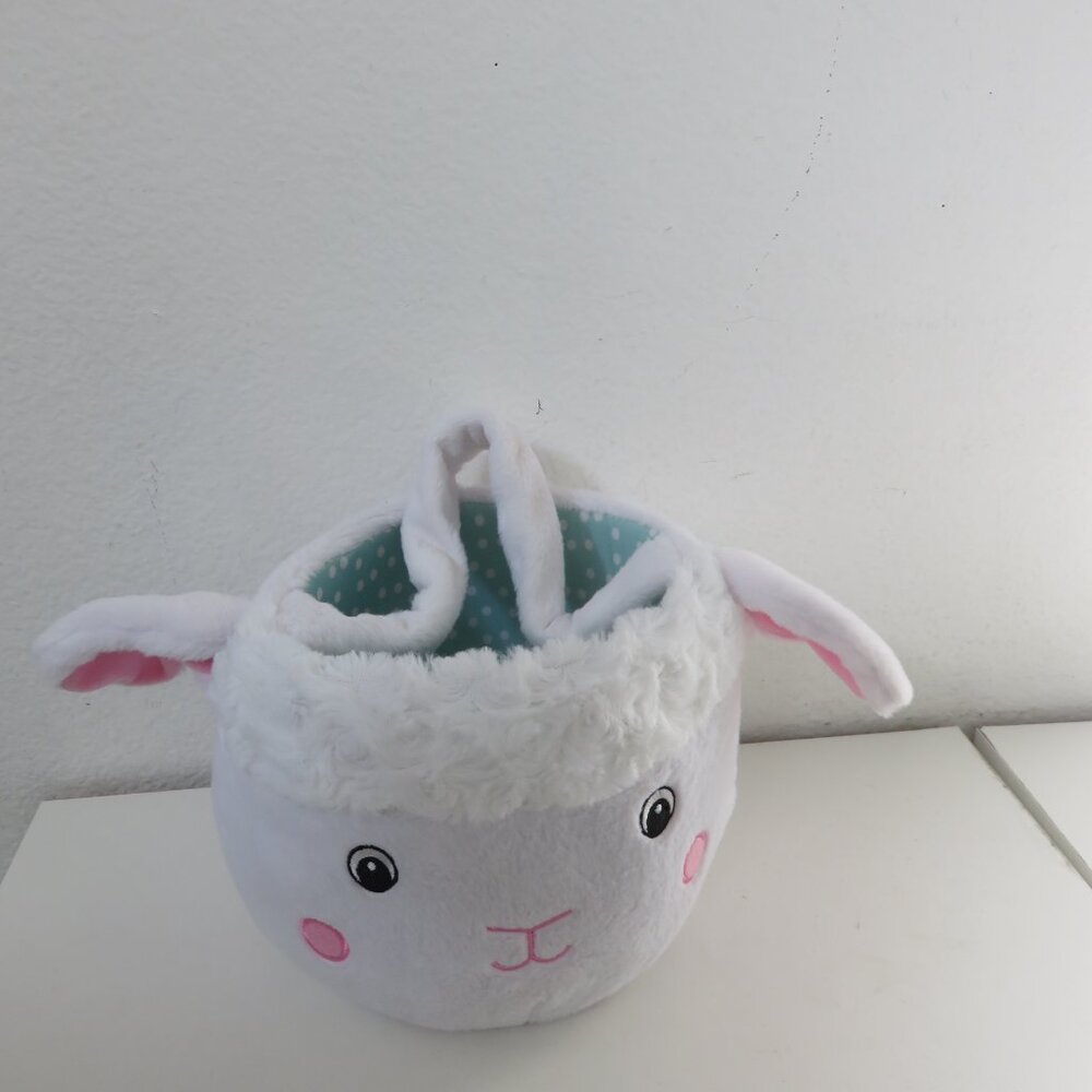 Cottondale White Bunny 6" Easter Plush Basket